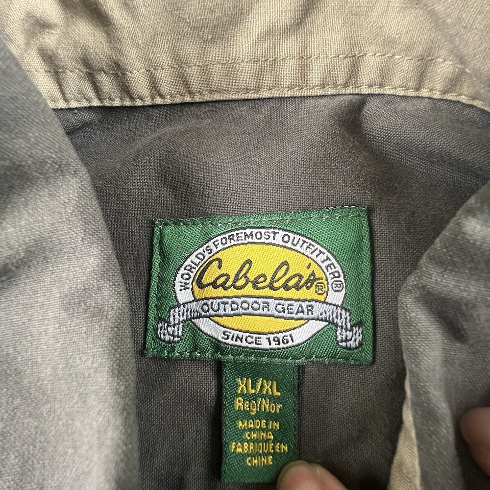 Cabelas Canvas Shooting Shirt Youth XL Hunting Shoulder Pad Green Field Safari - Picture 3 of 13